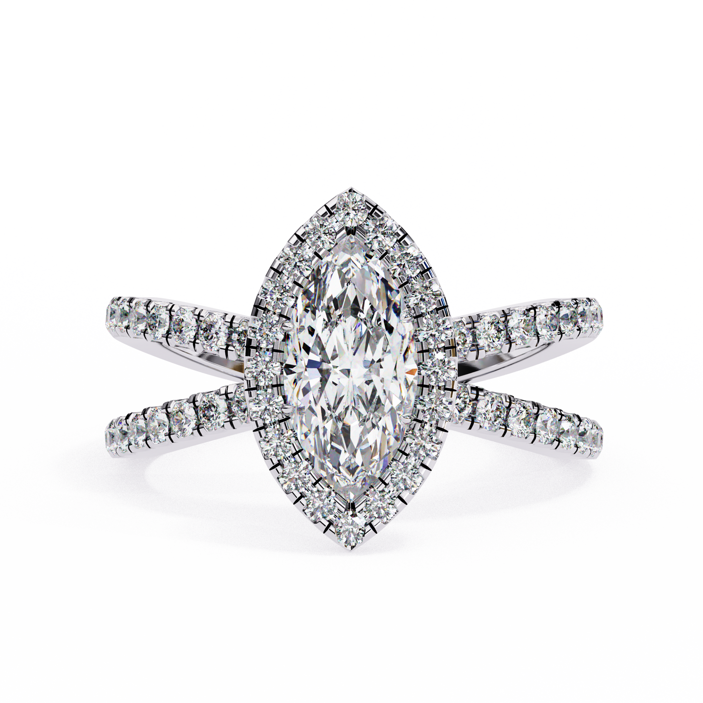 1.00 CT Marquise Cut Diamond Engagement Ring