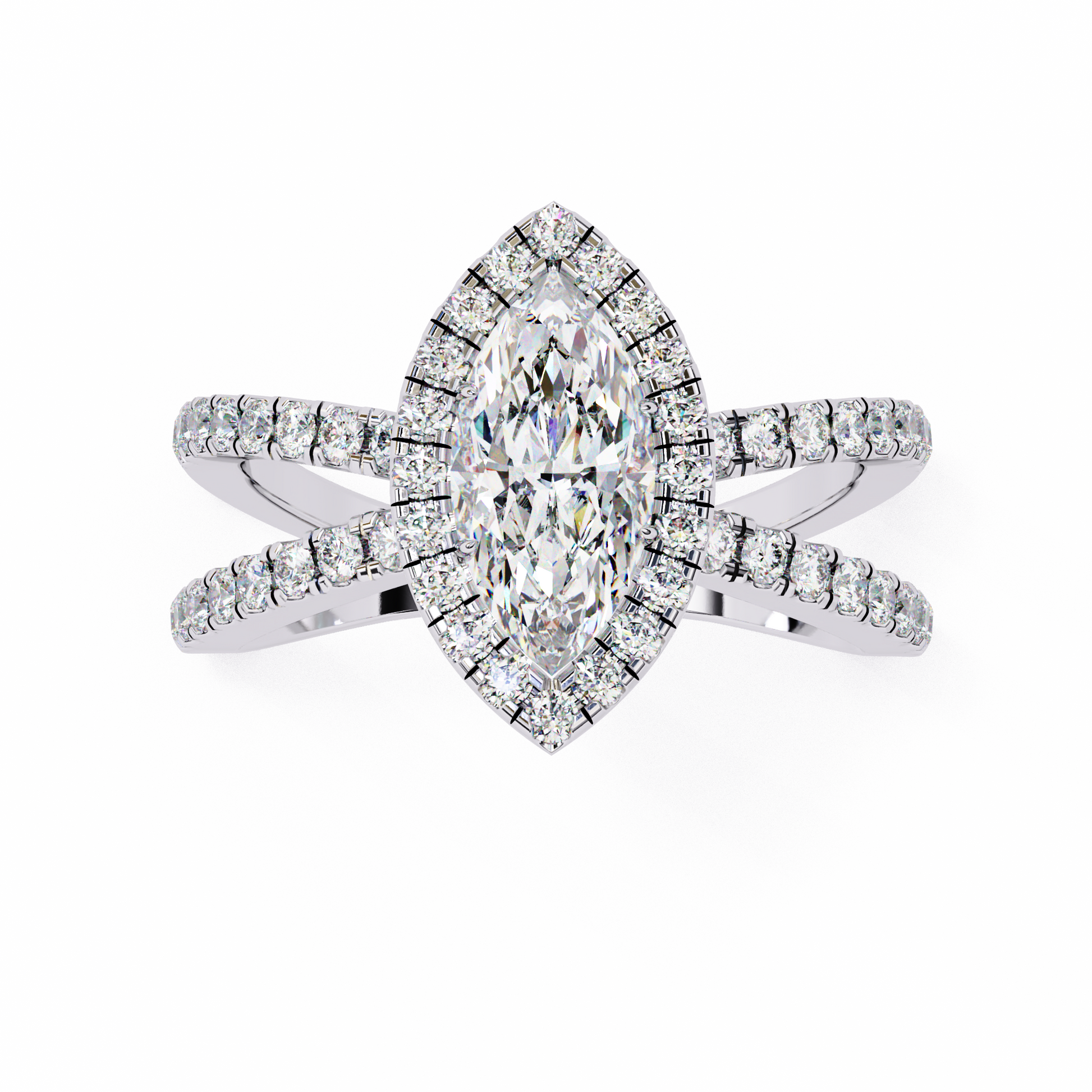 1.00 CT Marquise Cut Diamond Engagement Ring - Ulight Jewels