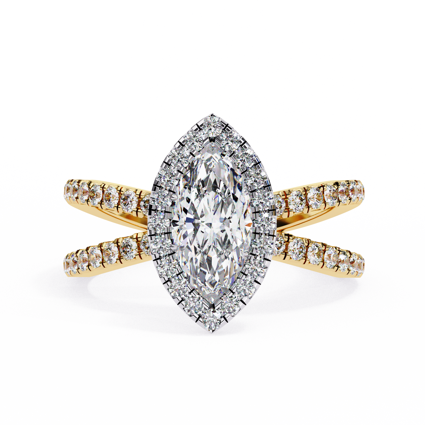 1.00 CT Marquise Cut Diamond Engagement Ring