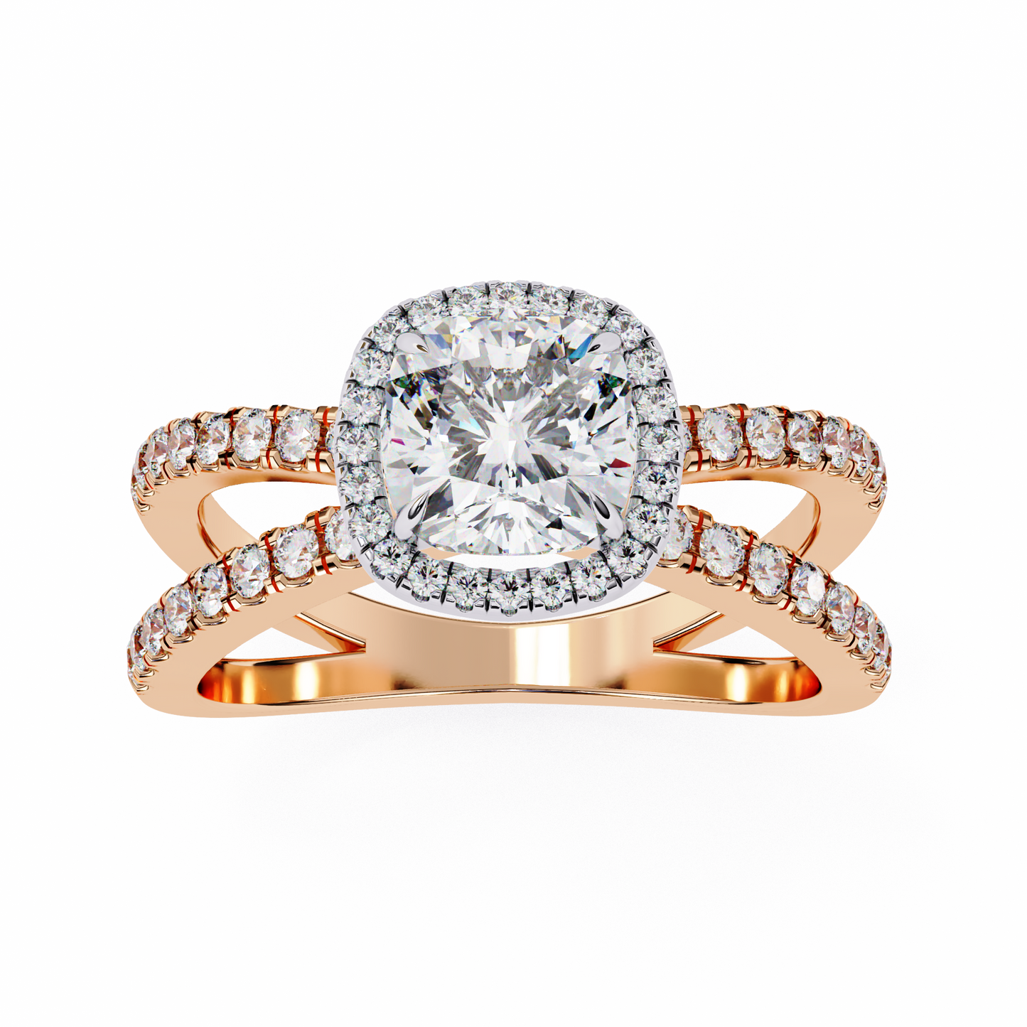 2.00 CT Cushion Cut Diamond Engagement Ring