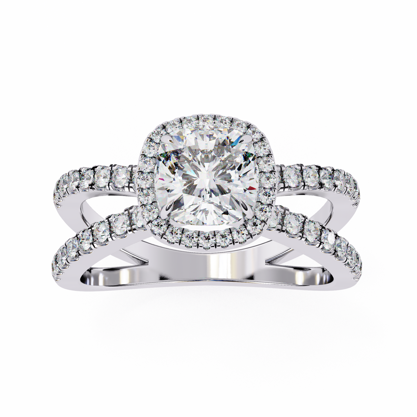 2.00 CT Cushion Cut Diamond Engagement Ring