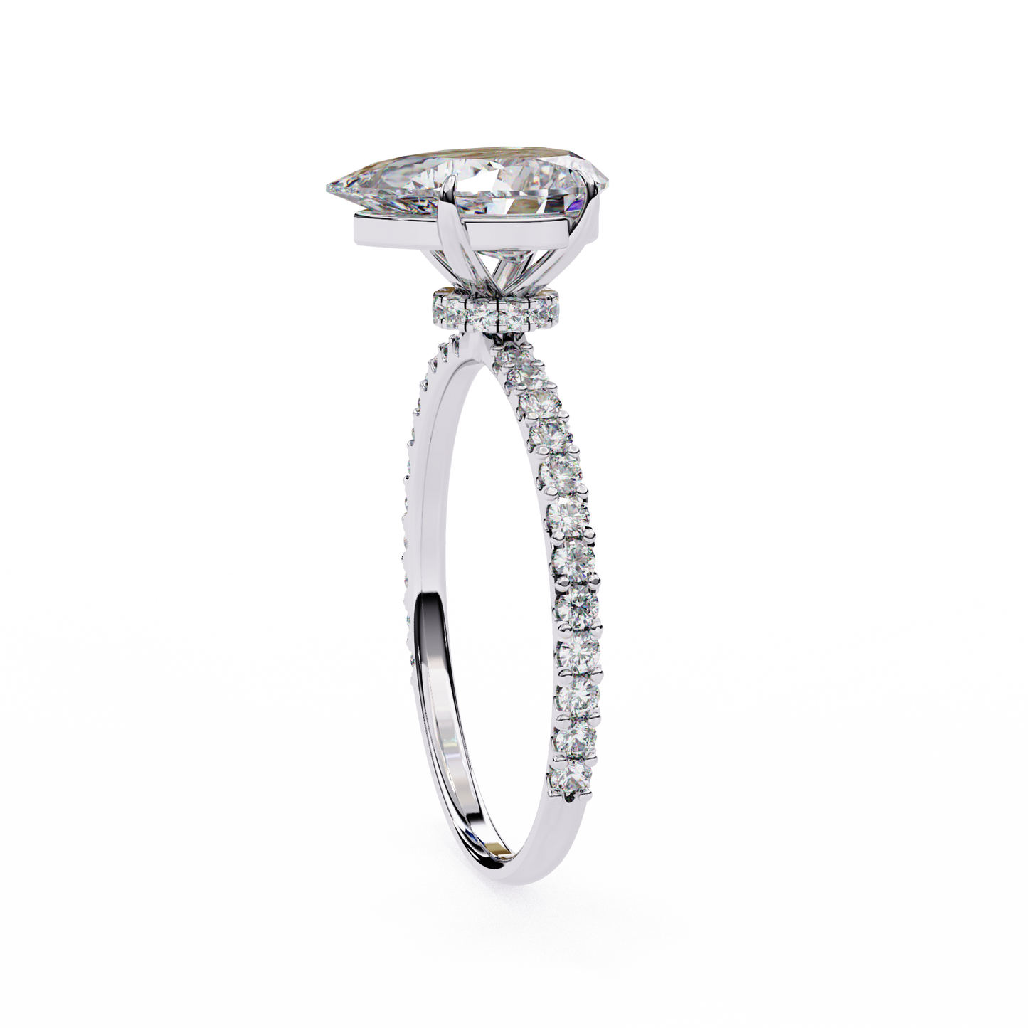 1.25  CT Pear Cut Diamond Wedding Rings