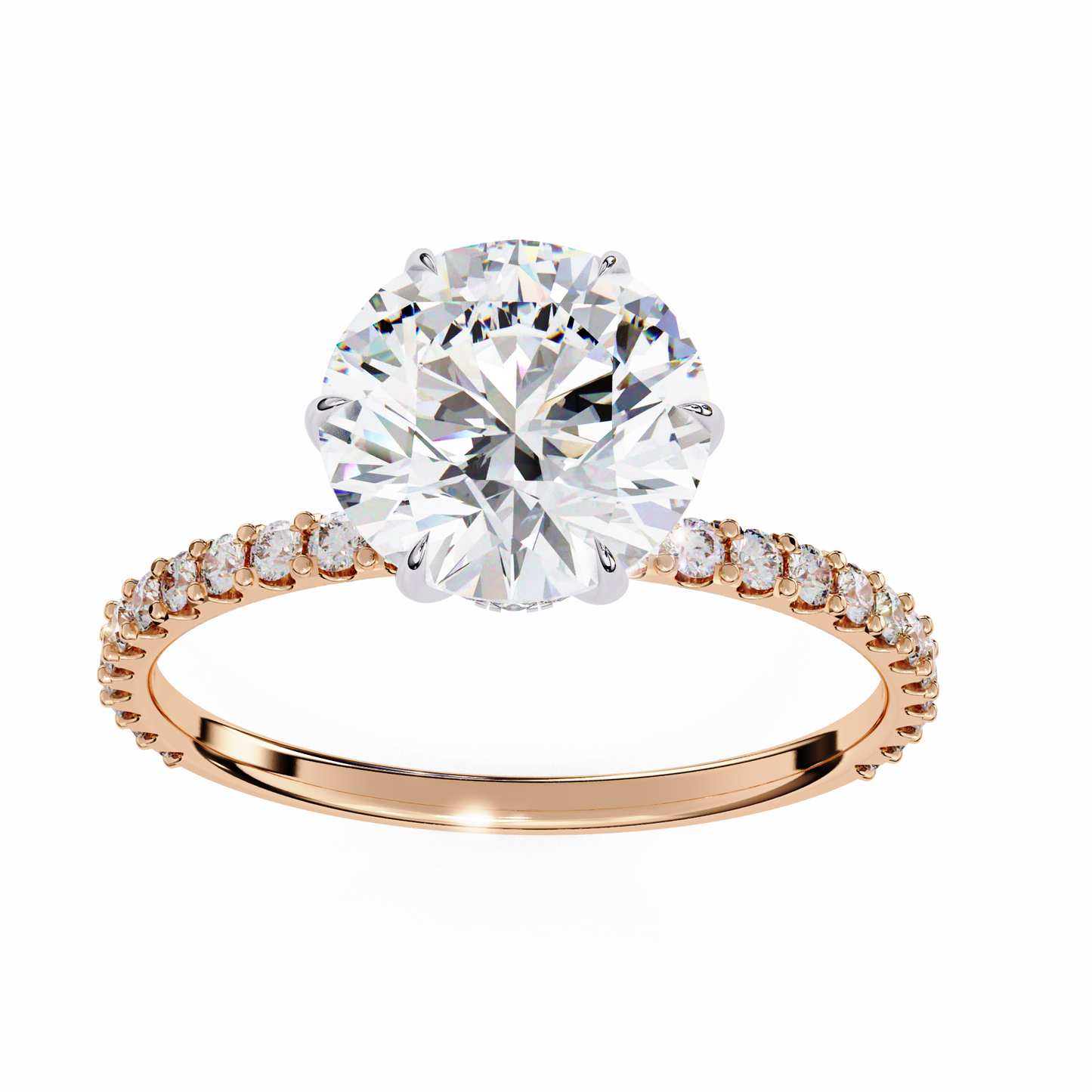 2.00  CT Round Cut Diamond Wedding Rings