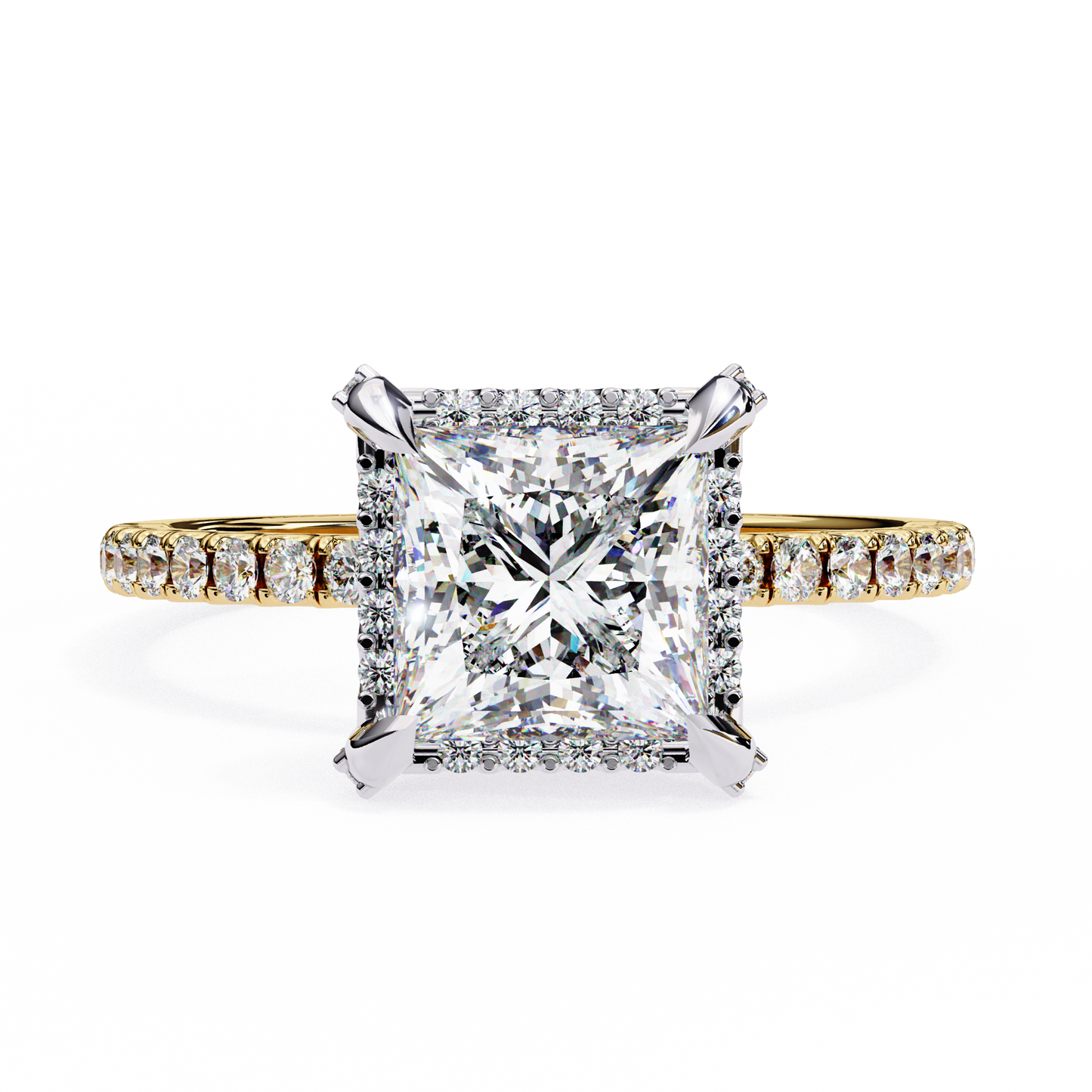 2.00 CT  Princess Cut Diamond Engagement Ring