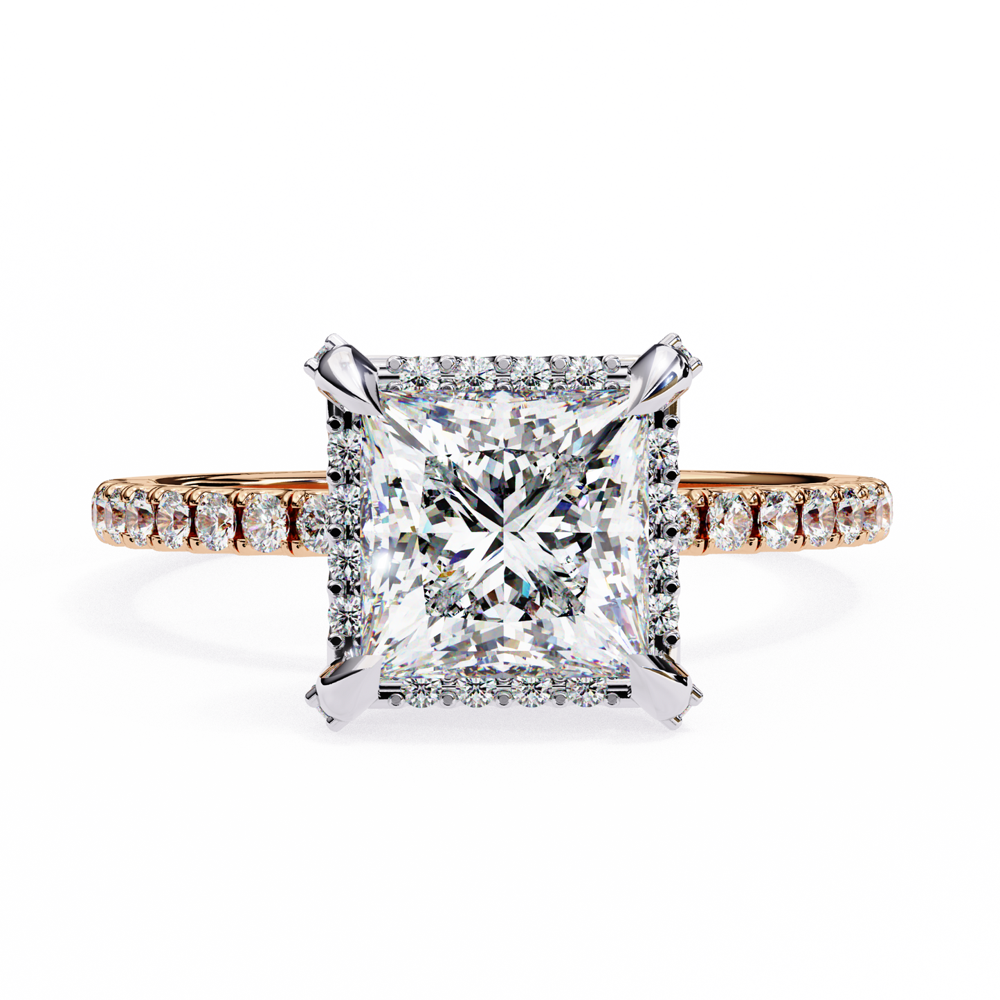 2.00 CT  Princess Cut Diamond Engagement Ring