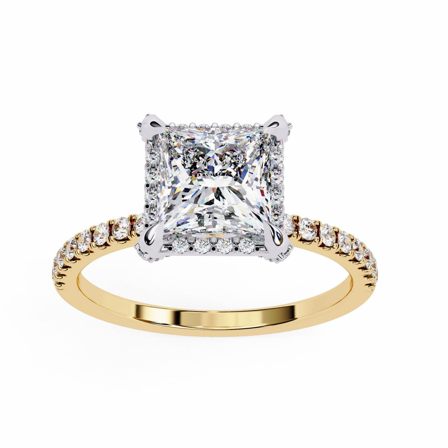 2.00 CT  Princess Cut Diamond Engagement Ring