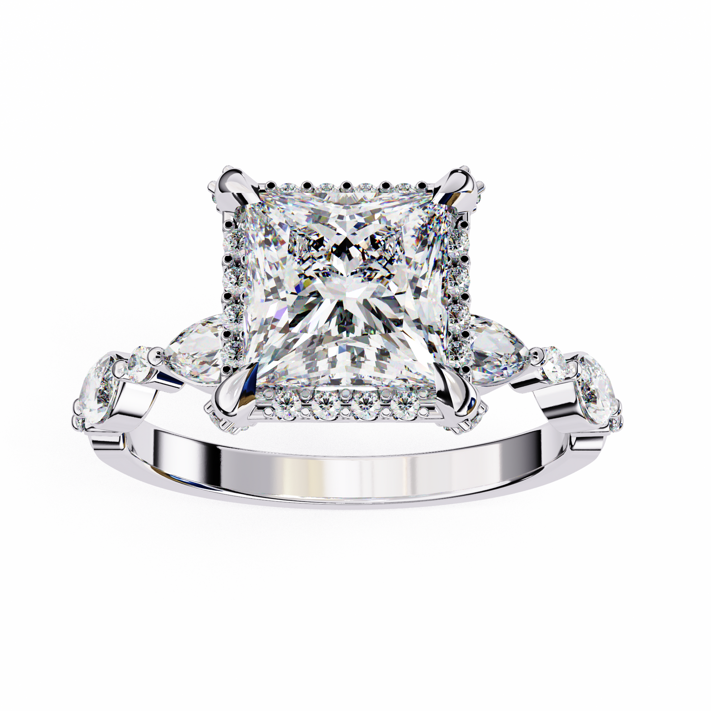 2.00 CT PRINCESS Cut Diamond Engagement Ring