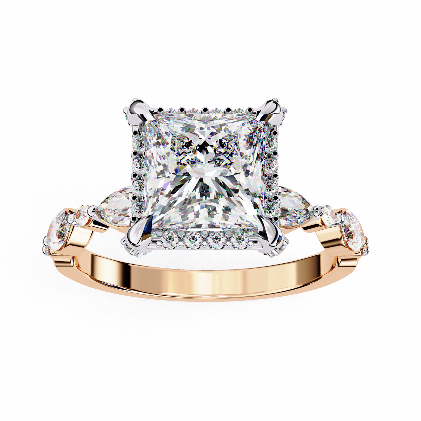 2.00 CT PRINCESS Cut Diamond Engagement Ring