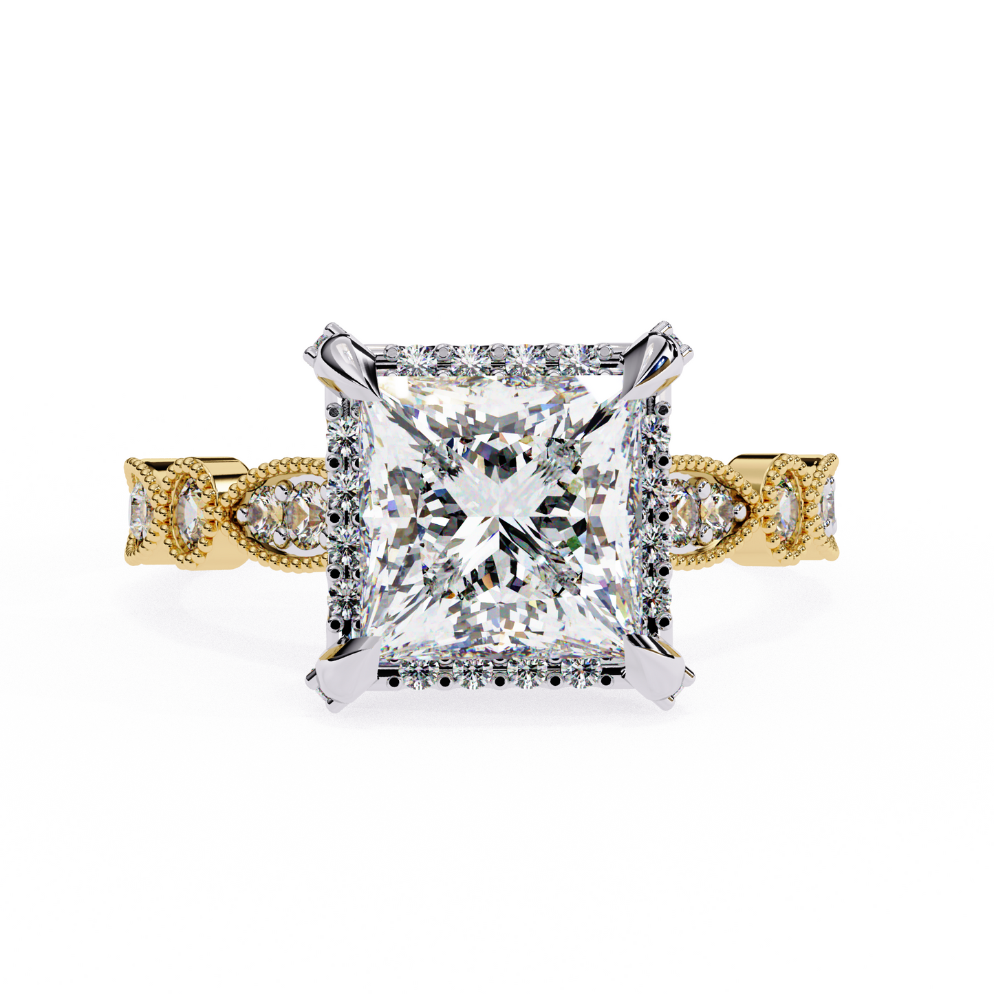 2.00 CT  Princess Cut Diamond Engagement Ring