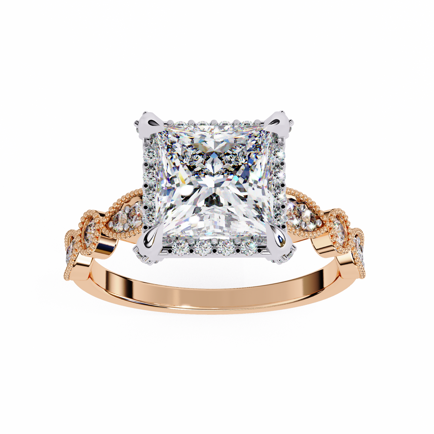 2.00 CT  Princess Cut Diamond Engagement Ring