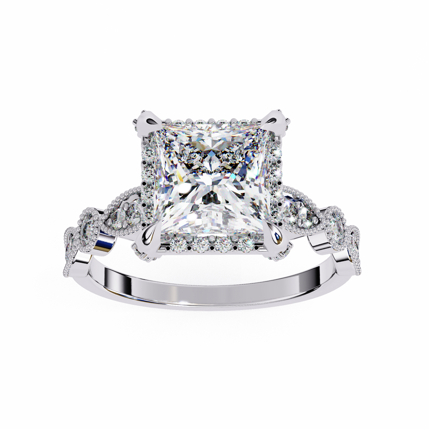 2.00 CT  Princess Cut Diamond Engagement Ring