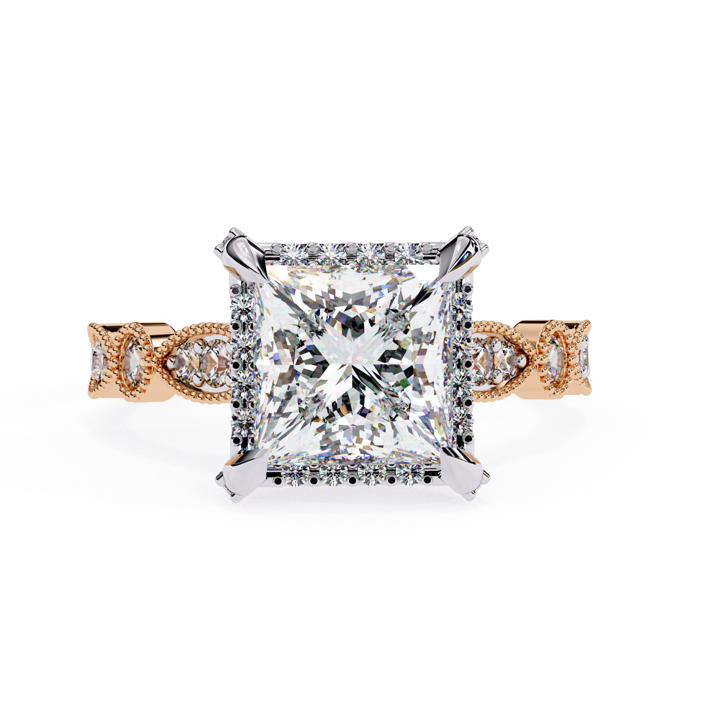 2.00 CT  Princess Cut Diamond Engagement Ring