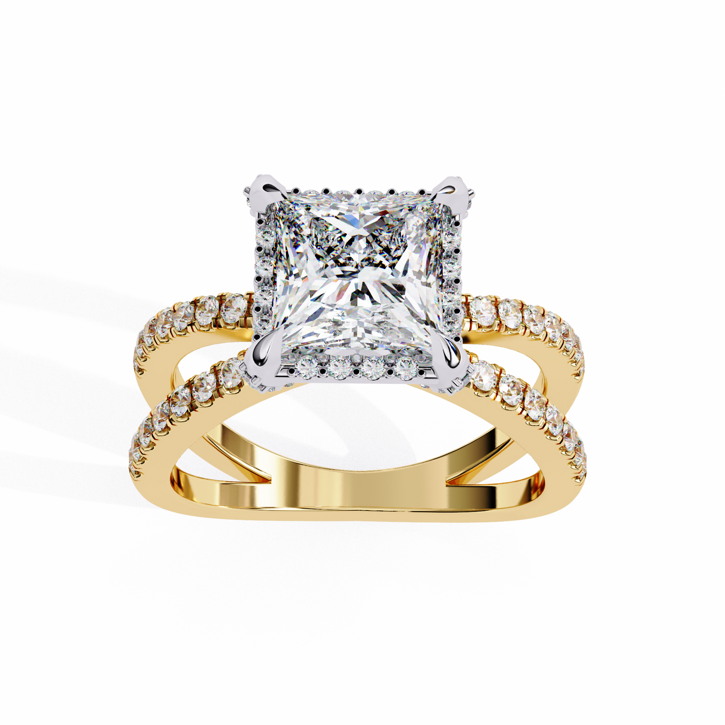 2.00 CT  Princess Cut Diamond Engagement Ring