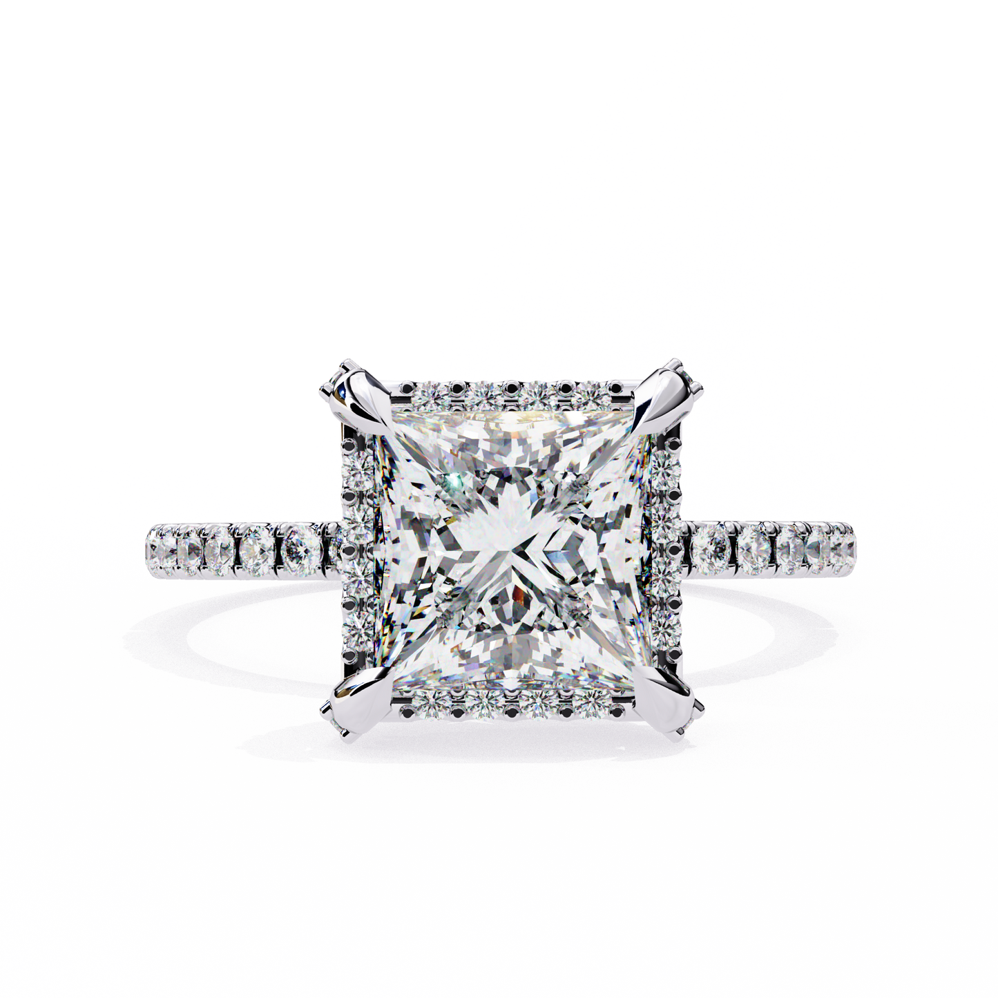 2.00 CT  Princess Cut Diamond Engagement Ring