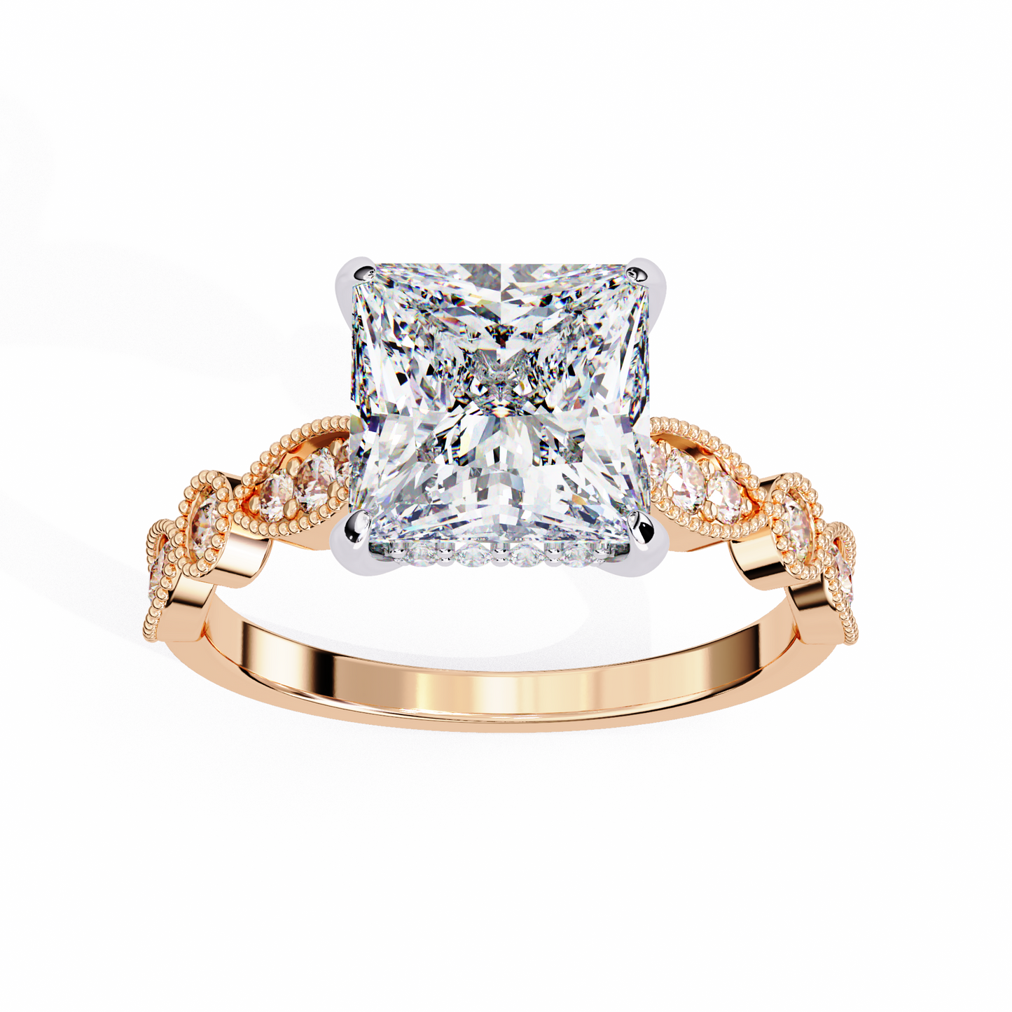 2.50 CT   Princess Cut Diamond Engagement Ring