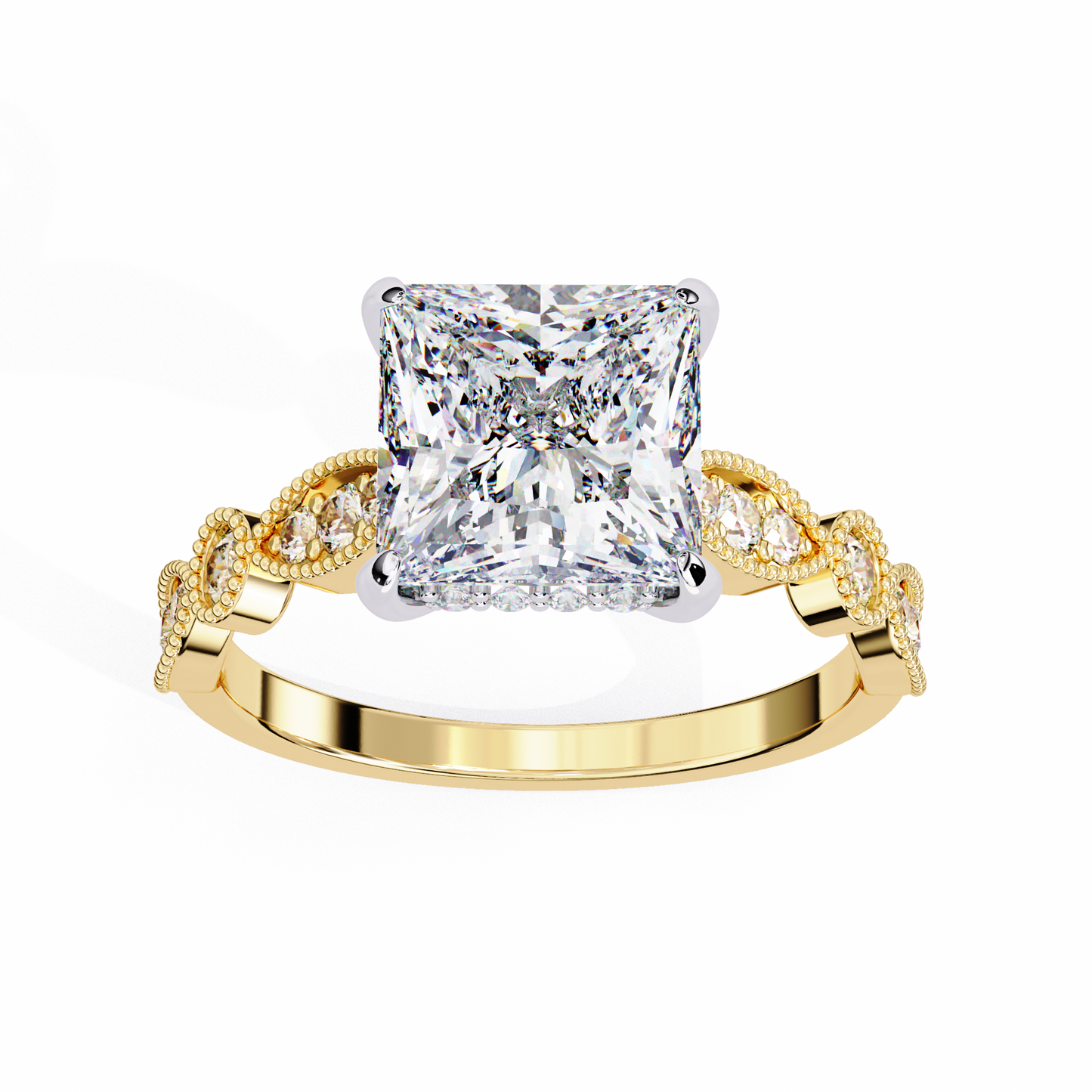 2.50 CT   Princess Cut Diamond Engagement Ring