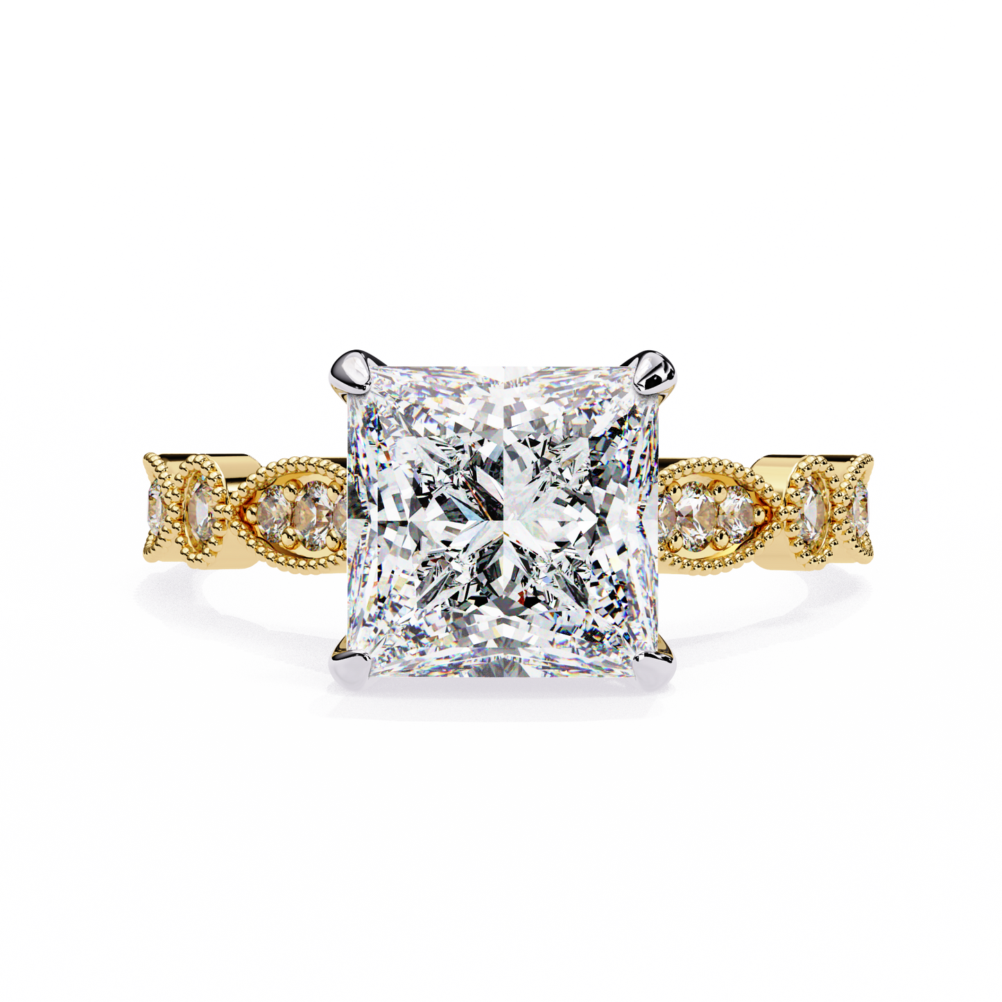 2.50 CT   Princess Cut Diamond Engagement Ring