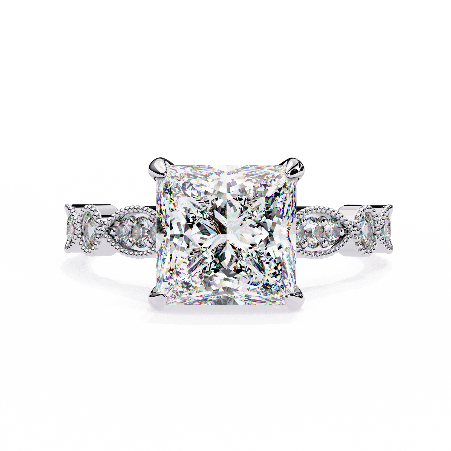 2.50 CT   Princess Cut Diamond Engagement Ring - Ulight Jewels