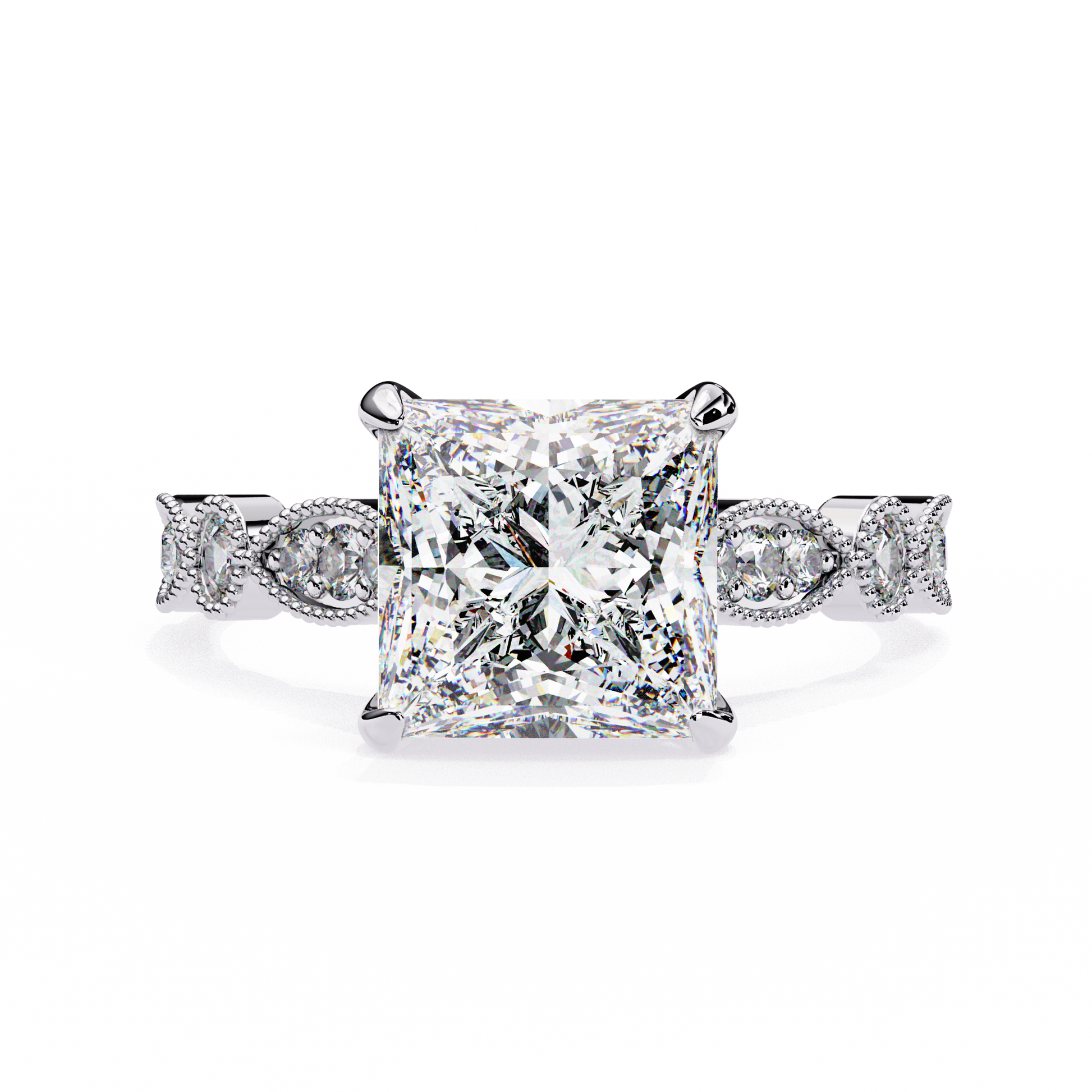 2.50 CT   Princess Cut Diamond Engagement Ring - Ulight Jewels