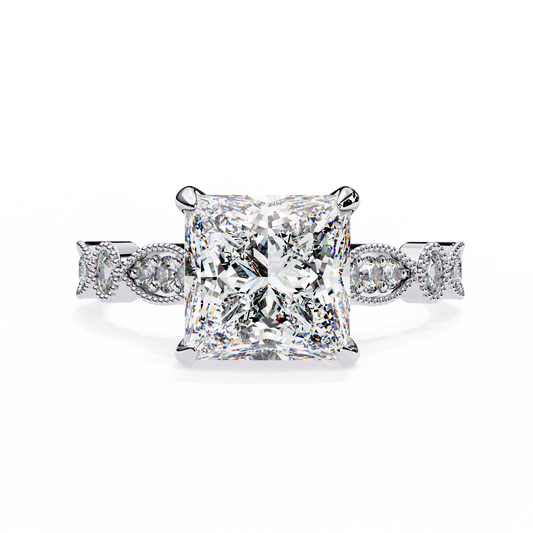 2.50 CT   Princess Cut Diamond Engagement Ring - Ulight Jewels