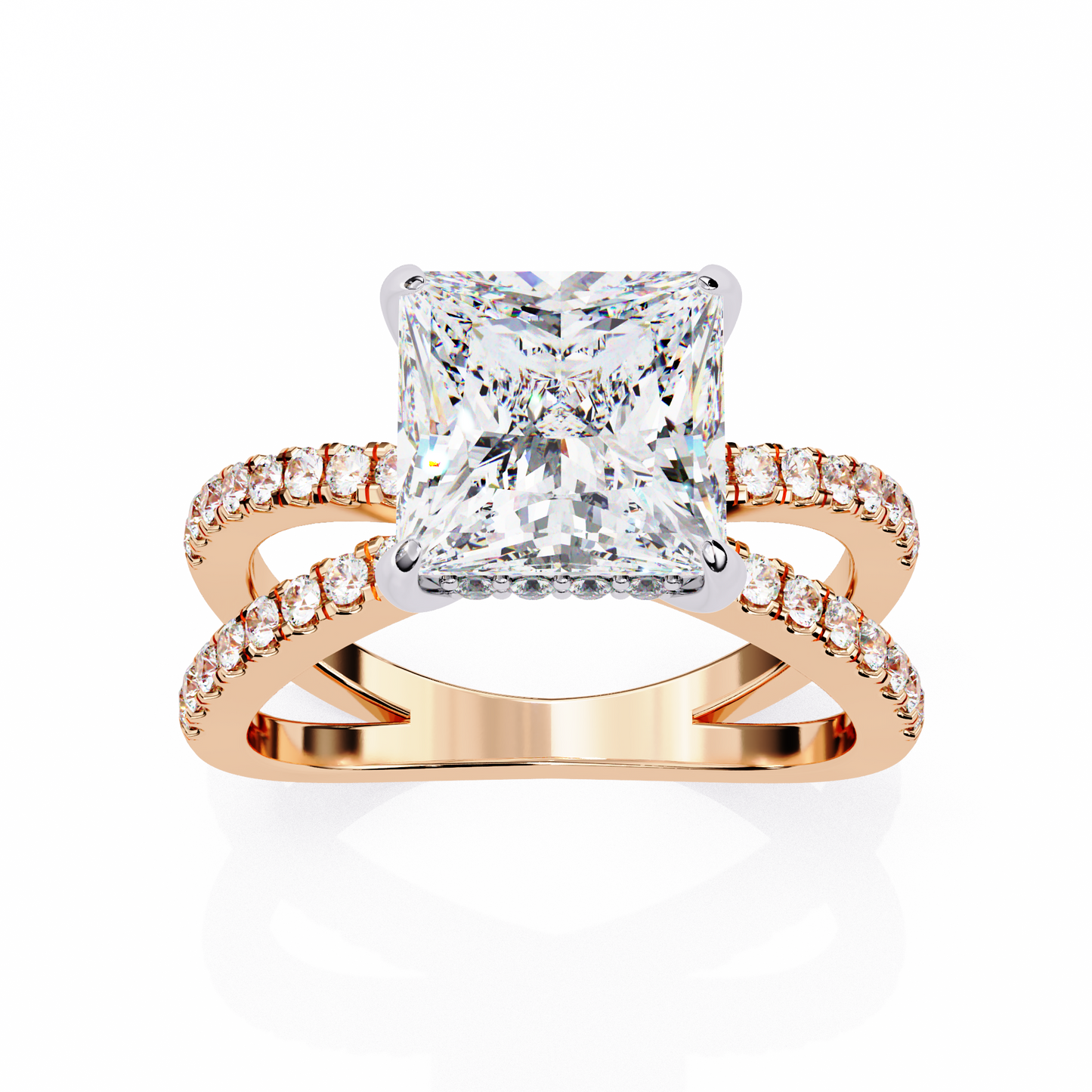 2.50 CT  Princess Cut Diamond Engagement Ring