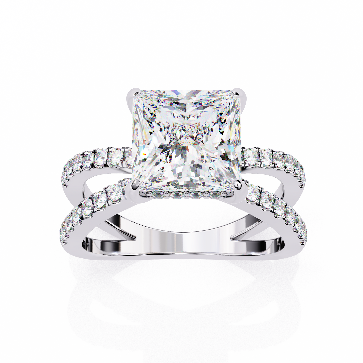 2.50 CT  Princess Cut Diamond Engagement Ring