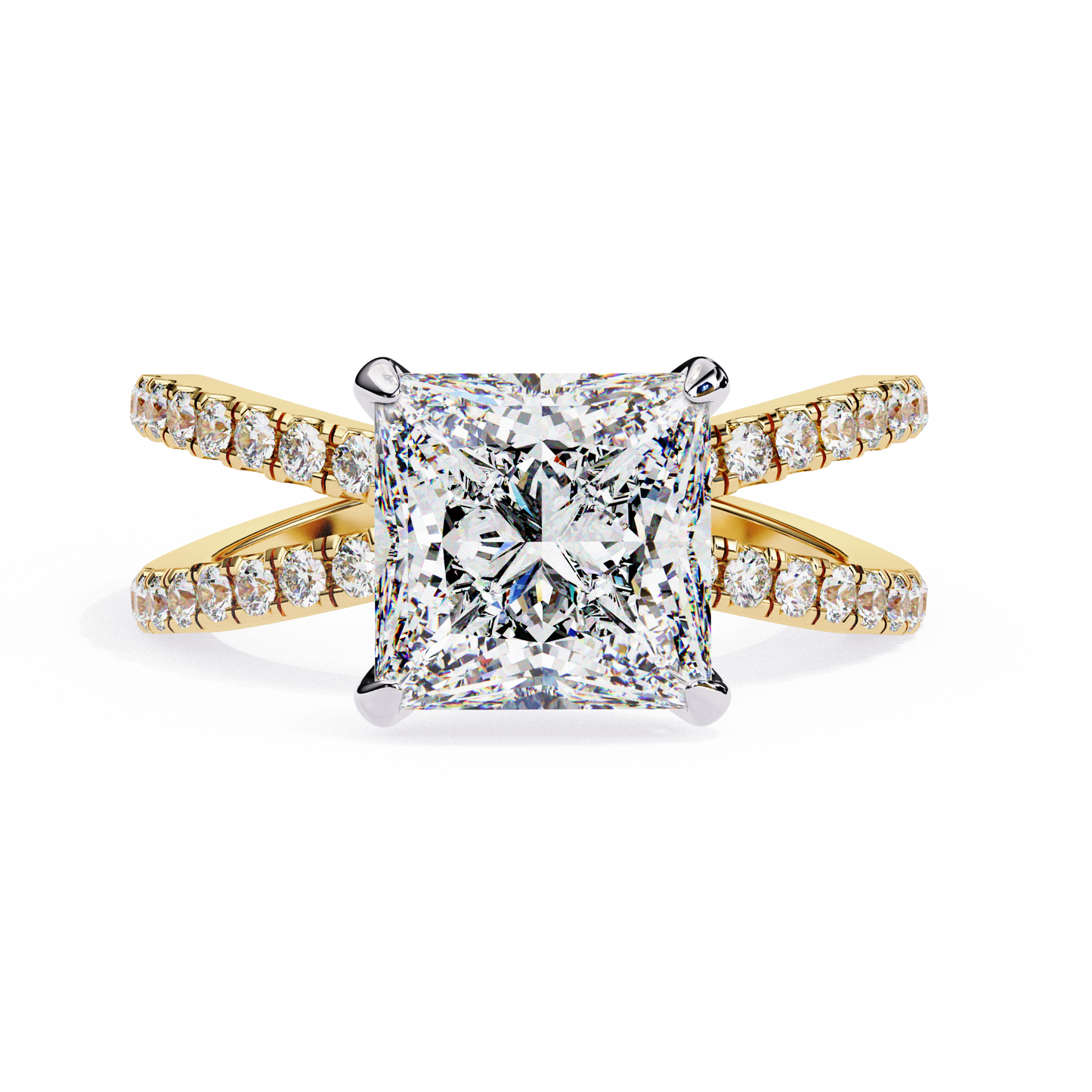 2.50 CT  Princess Cut Diamond Engagement Ring