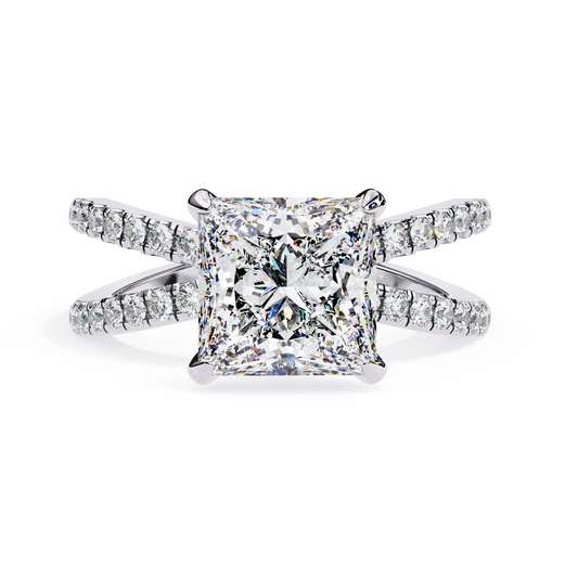 2.50 CT  Princess Cut Diamond Engagement Ring - Ulight Jewels