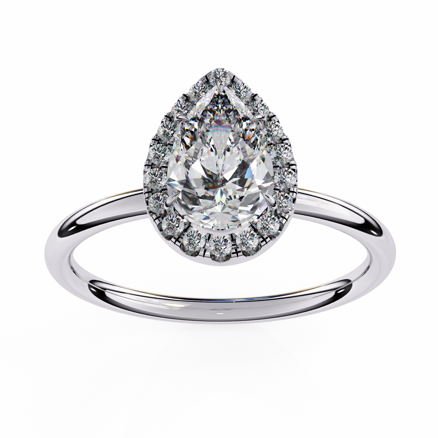 2.00 CT Pear Cut Diamond Engagement Ring