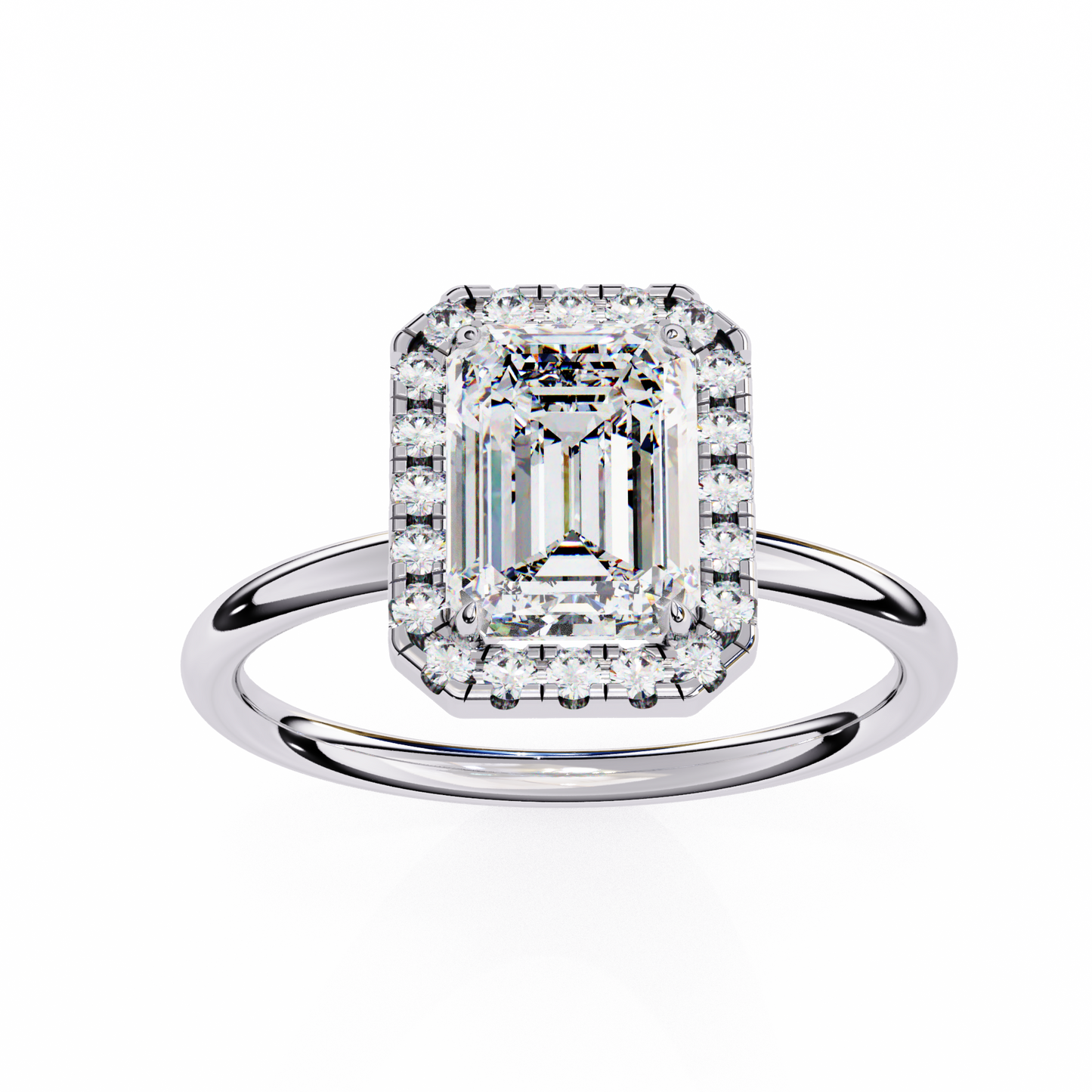 1.75 CT Emerald Cut Diamond Engagement Ring