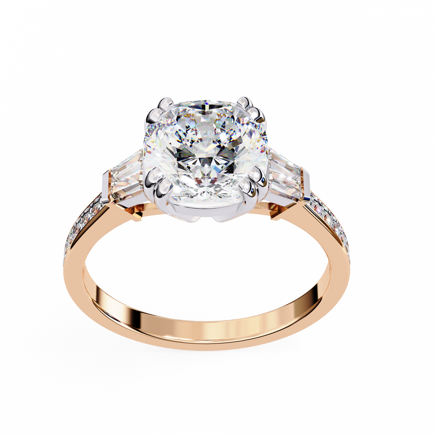 3.00 CT Cushion Cut Diamond Engagement Ring