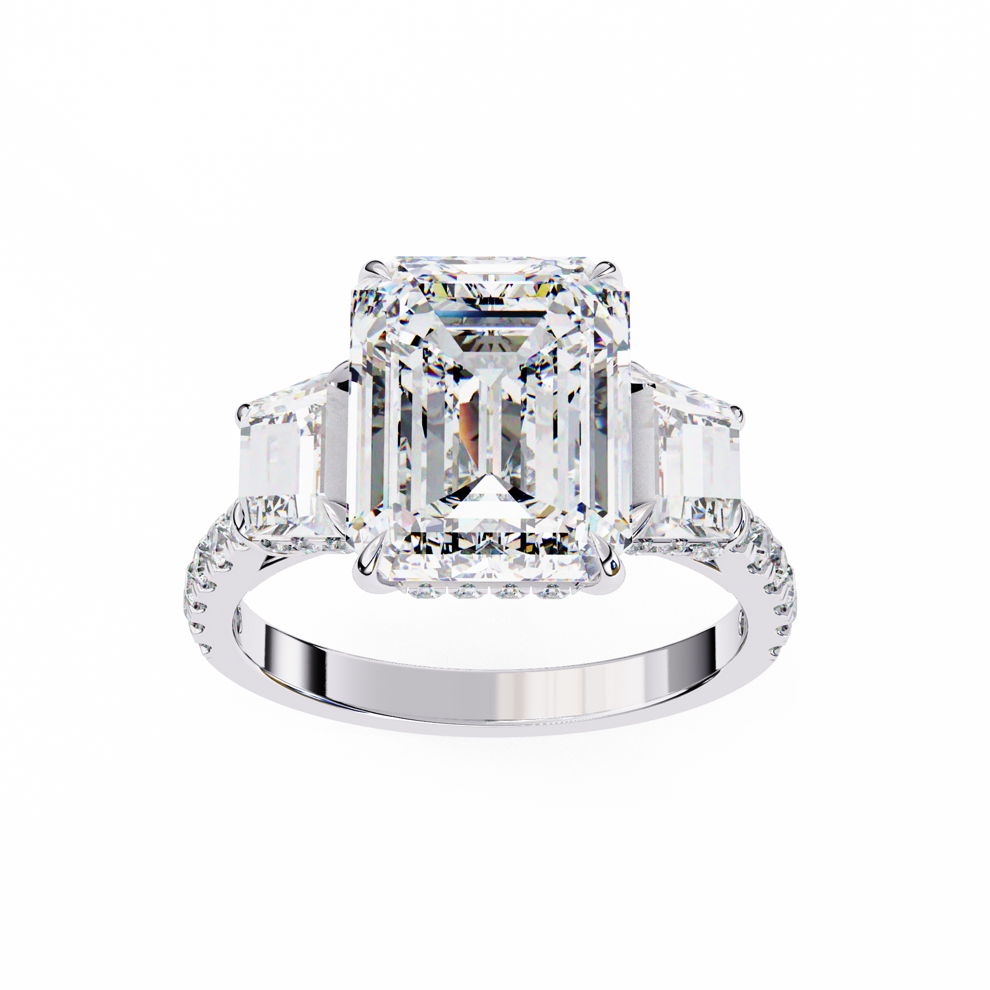 4.00 CT EMERALD Cut Diamond Engagement Ring - Ulight Jewels