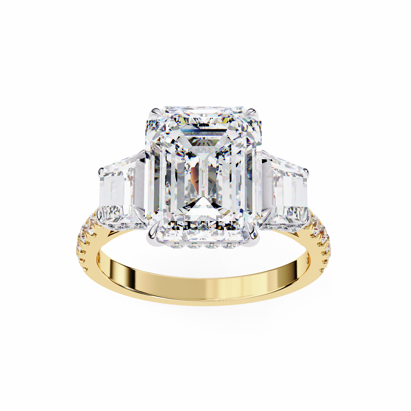 4.00 CT EMERALD Cut Diamond Engagement Ring