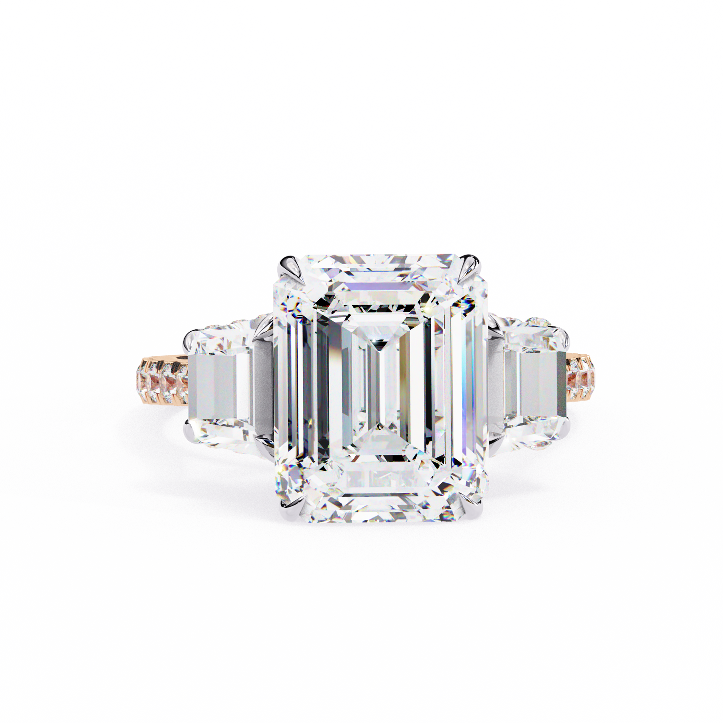 4.00 CT EMERALD Cut Diamond Engagement Ring