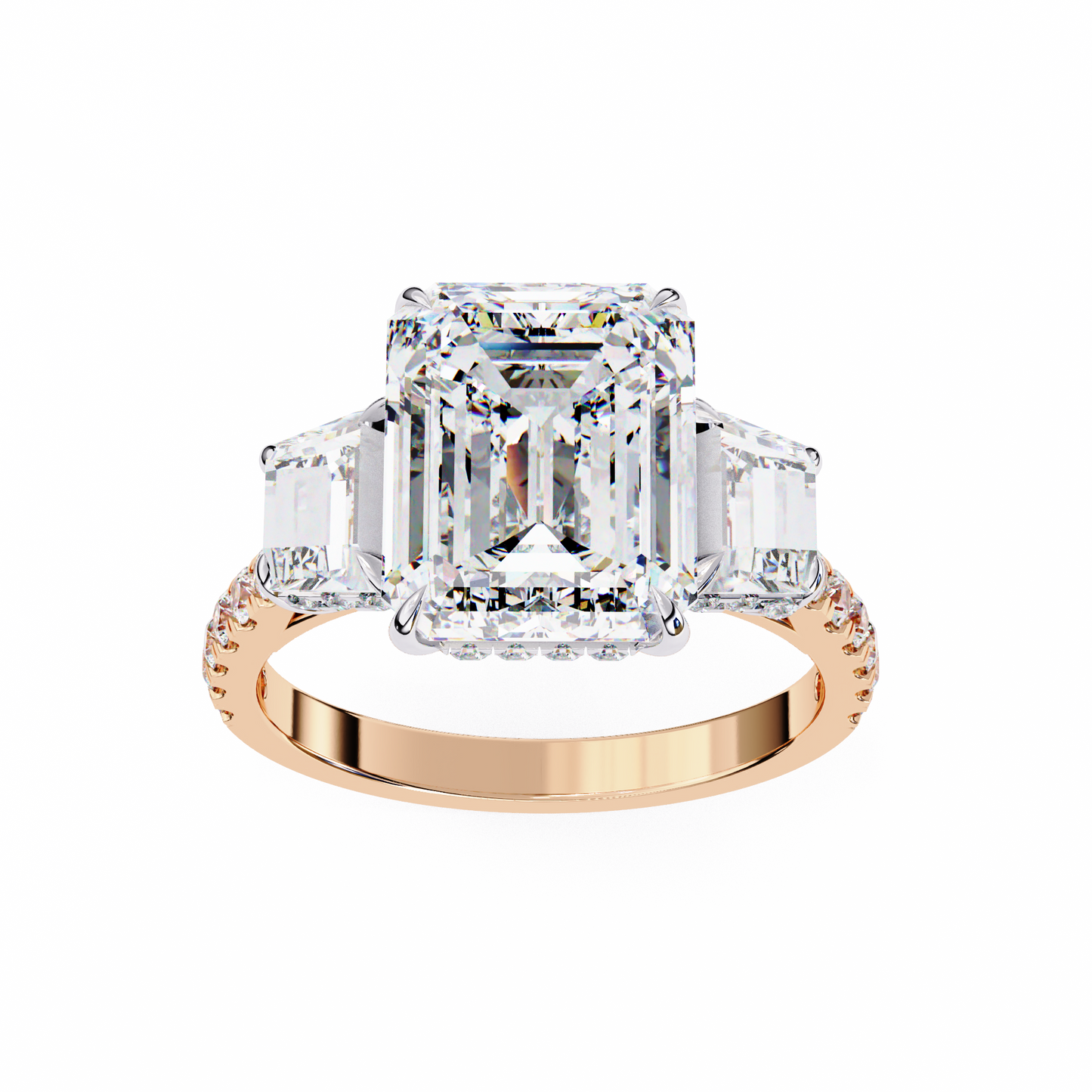 4.00 CT EMERALD Cut Diamond Engagement Ring