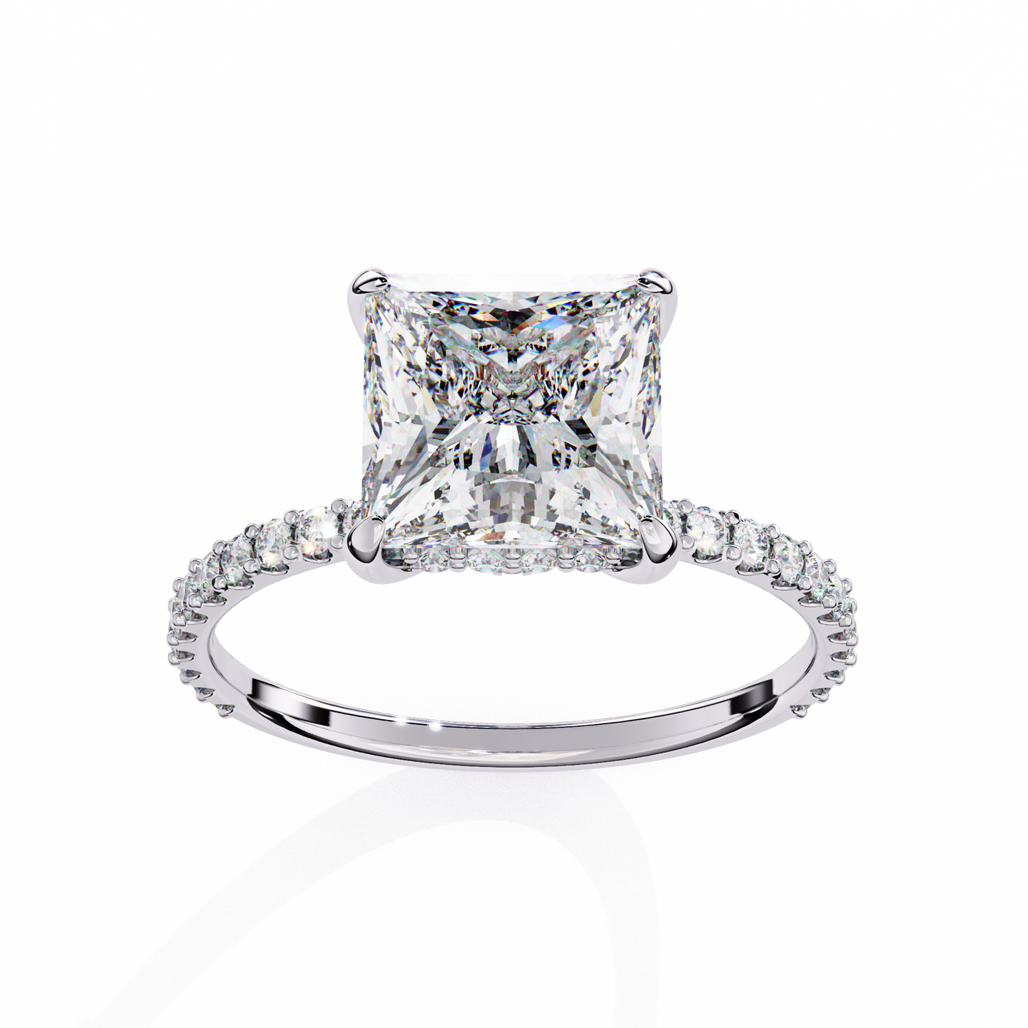 2.50 CT Princess Cut Diamond Wedding Rings