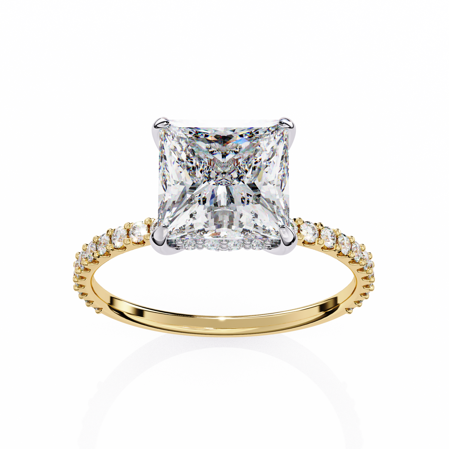 2.50 CT Princess Cut Diamond Wedding Rings