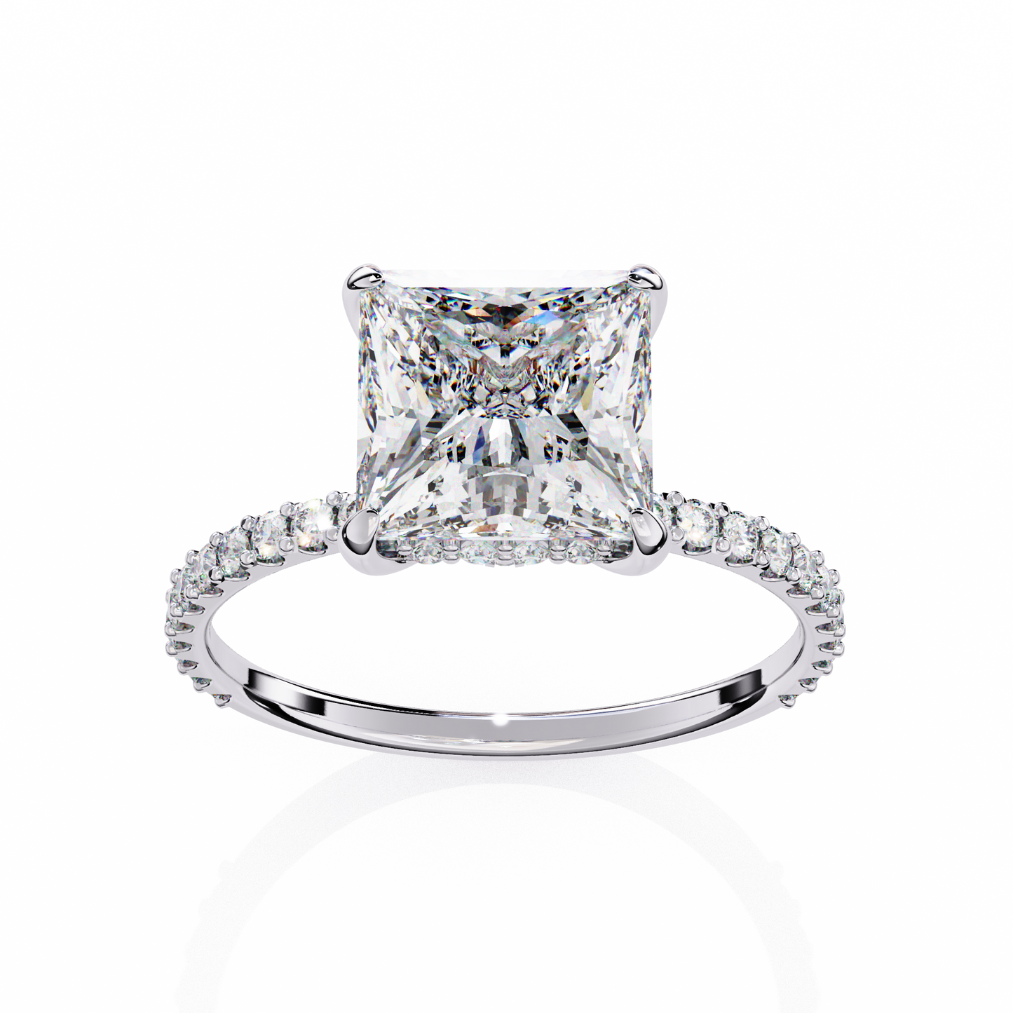 2.50 CT Princess Cut Diamond Wedding Rings