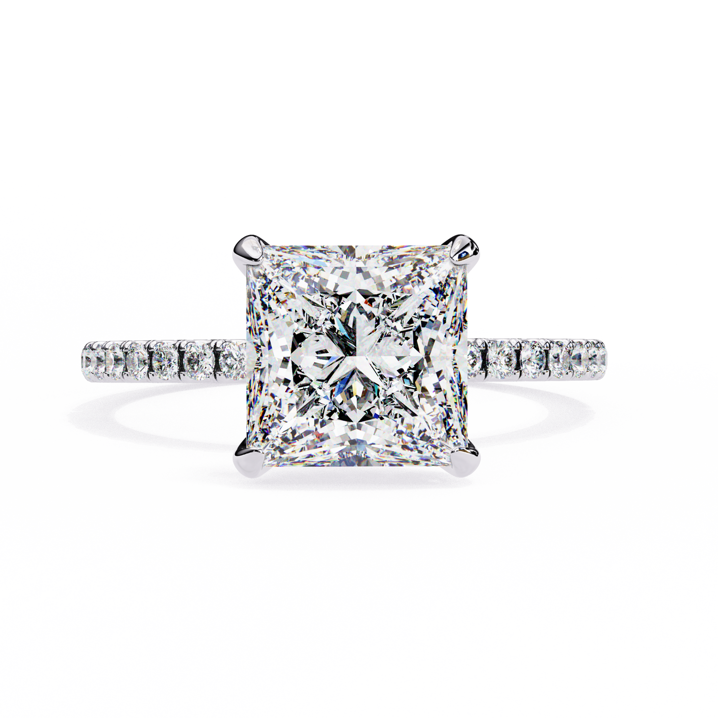 2.50 CT Princess Cut Diamond Engagement Ring - Ulight Jewels