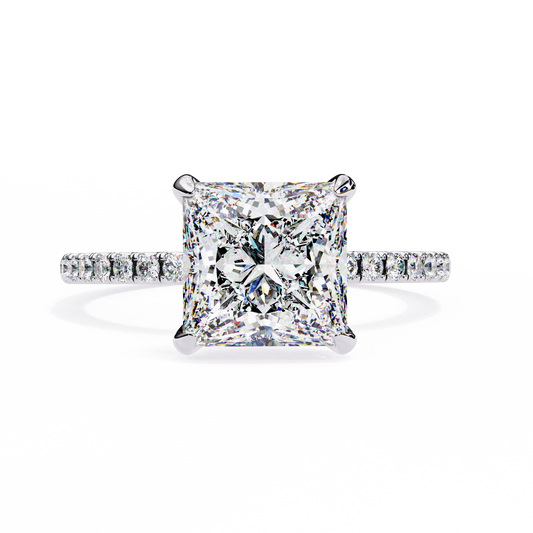 2.50 CT Princess Cut Diamond Engagement Ring - Ulight Jewels