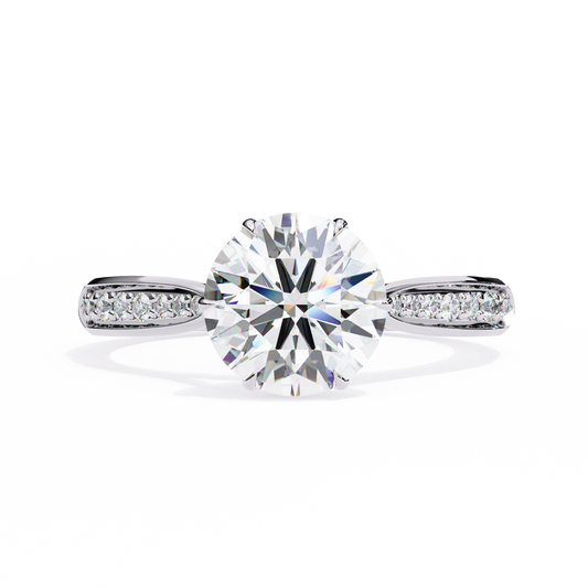 1.00  CT Round Cut Diamond Engagement Ring - Ulight Jewels