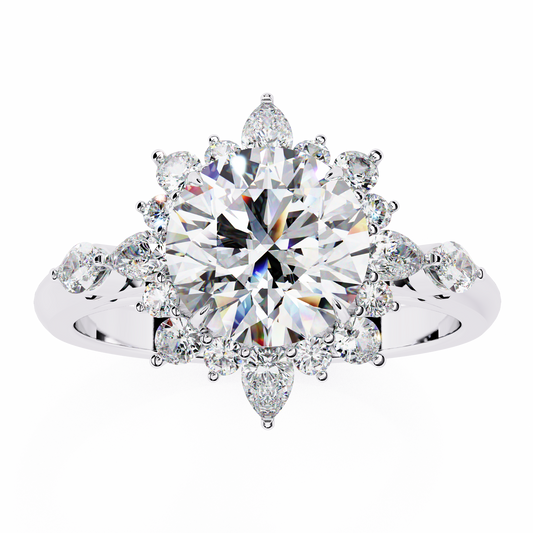 1.50  CT Round Cut Diamond Engagement Ring - Ulight Jewels