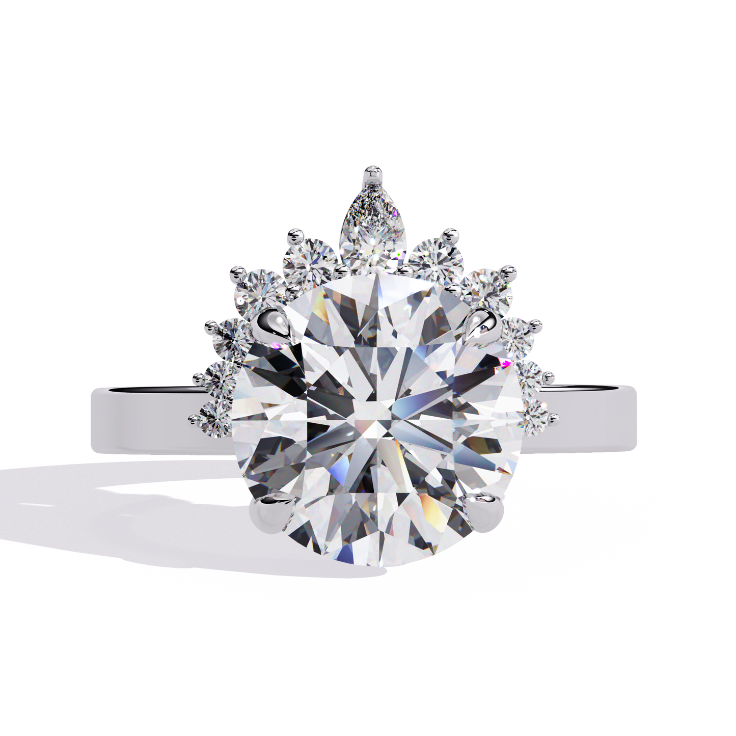 3.35CT Round Cut Diamond Engagement Ring - Ulight Jewels