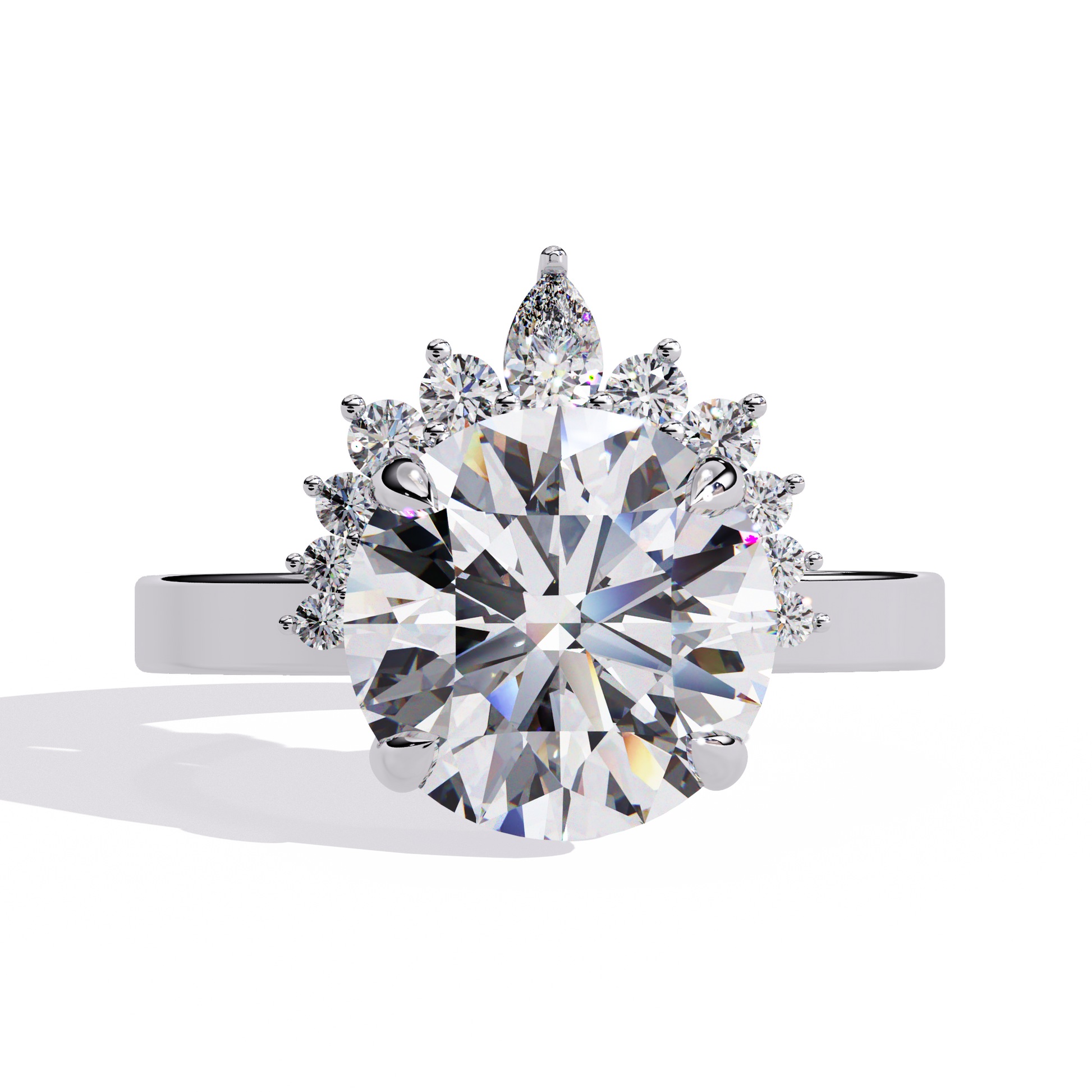 3.35CT Round Cut Diamond Engagement Ring - Ulight Jewels