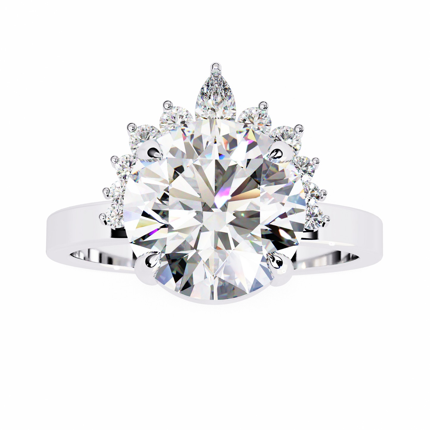 3.35CT Round Cut Diamond Engagement Ring