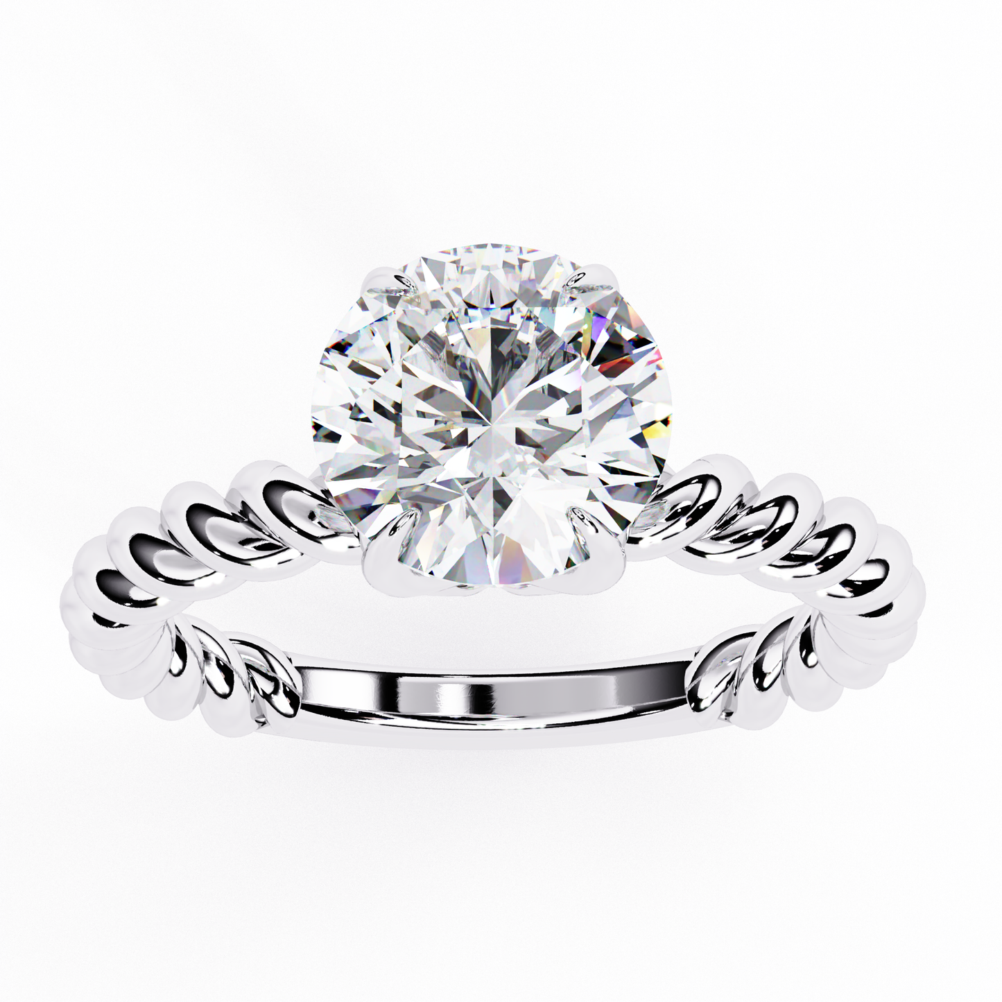 2.00 CT  Round  Cut Diamond Engagement Ring