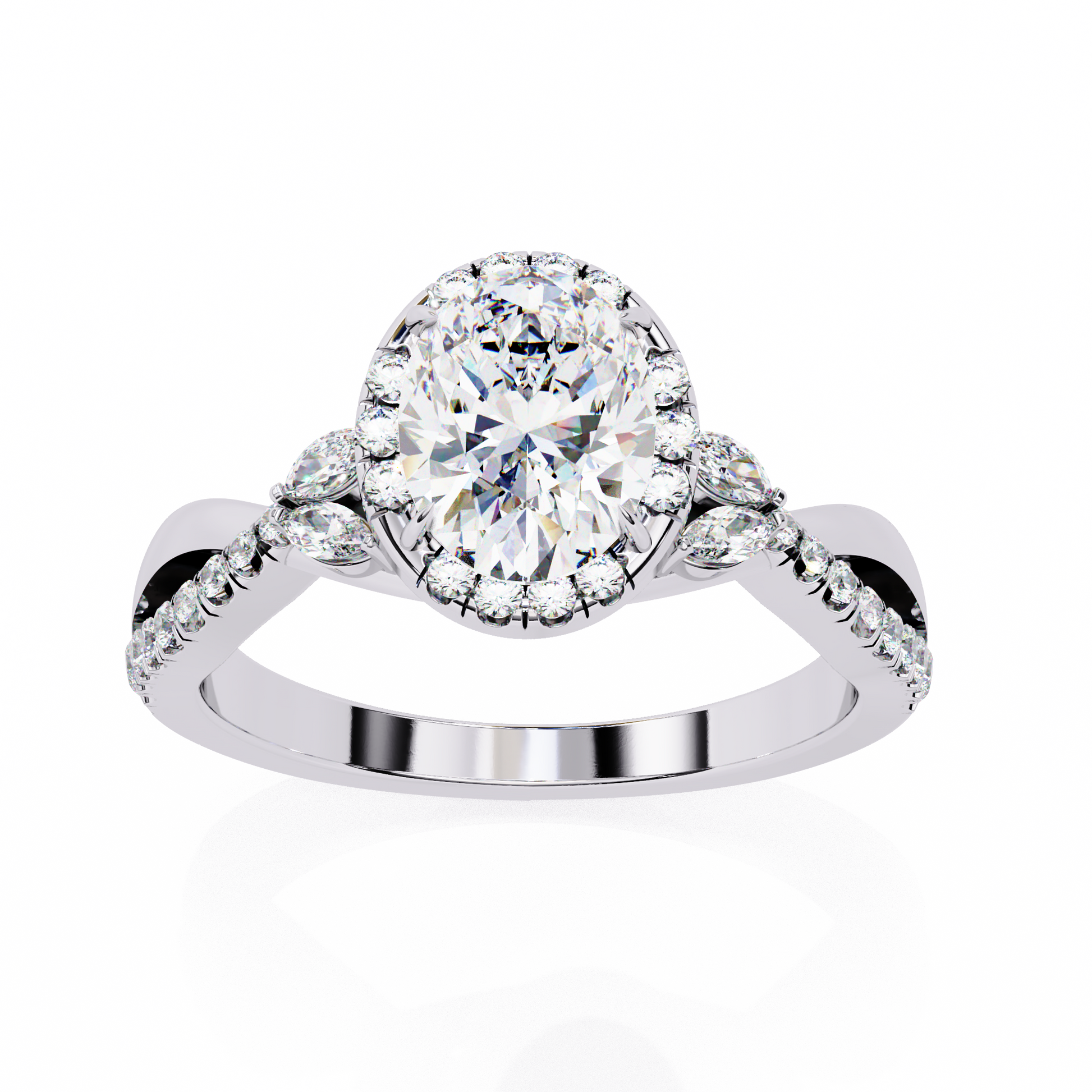 1.00 CT Oval Cut Diamond Wedding Rings - Ulight Jewels