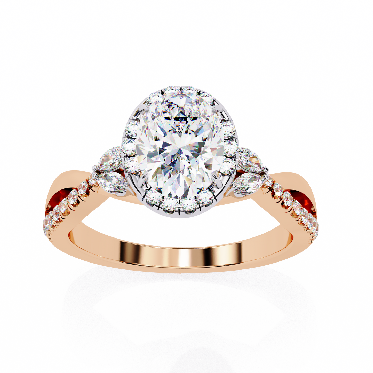 1.00 CT Oval Cut Diamond Wedding Rings