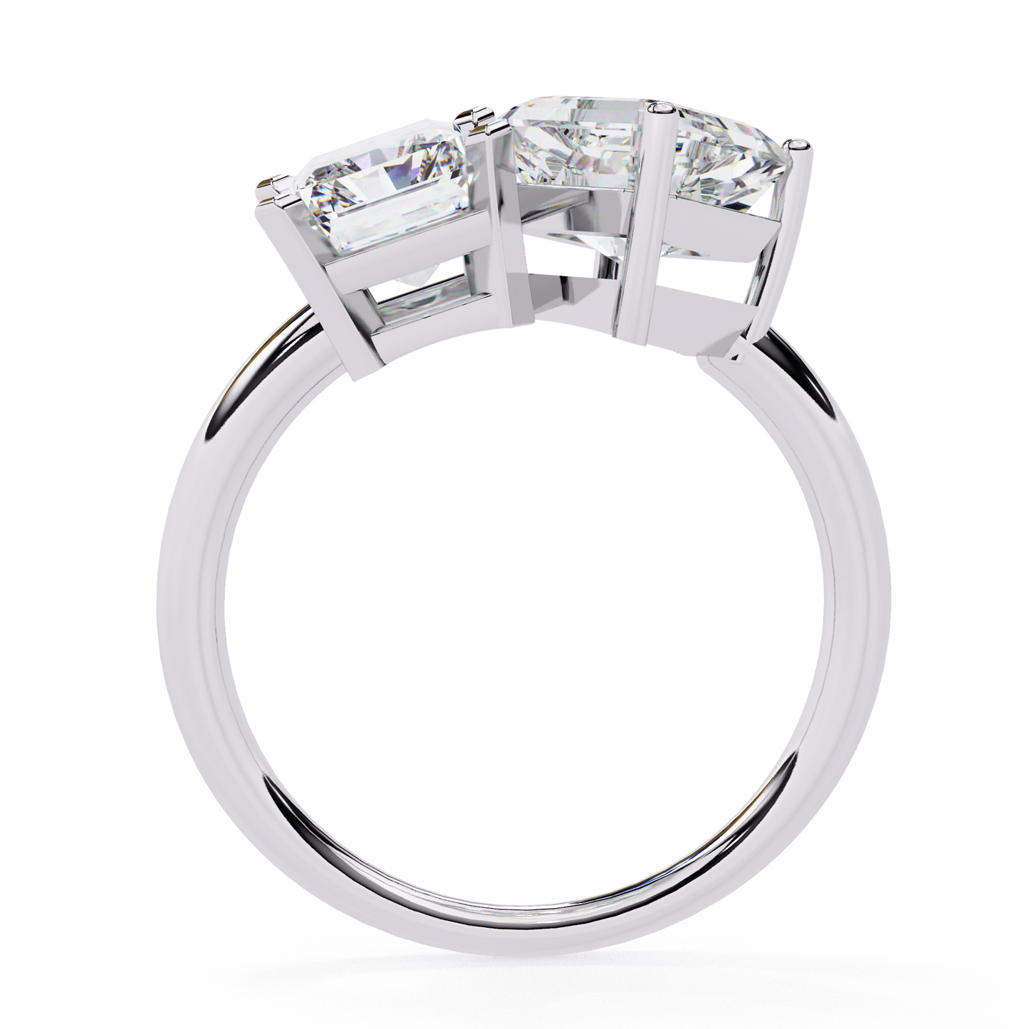 Radiant & Square Emerald Cut Diamond Wedding Rings