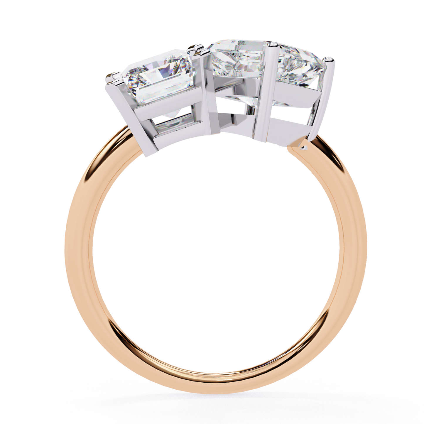 Radiant & Square Emerald Cut Diamond Wedding Rings